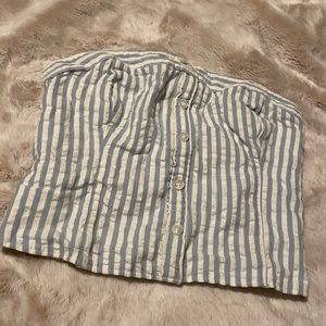 pinstripe strapless crop top